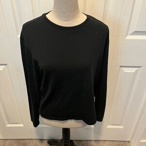 Patrick Assaraf size S Black Long Sleeve Top Pima Cotton